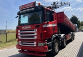 Transport lokalny wywrotka 8x4 skrzyniowa 4osie z dzwigiem Scania...